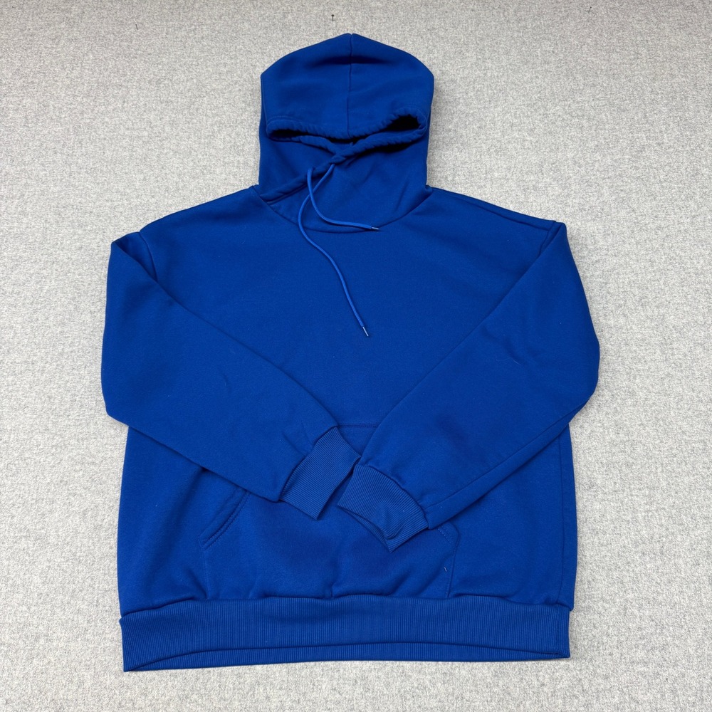 Shein Hoodie Size Large Royal Blue Pullover Sweatshirt Kangaroo Pocket Casual